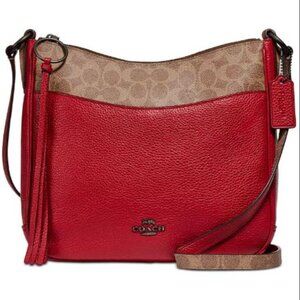 NWT COACH Signature Leather Colorblock Chaise Crossbody Bag